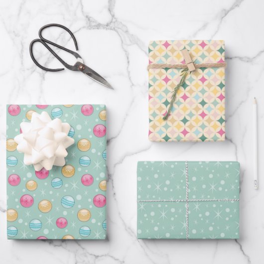 3 Radevellen voor cadeaus instellen - Merry Kitchs Inpakpapier Vel (Voorkant)