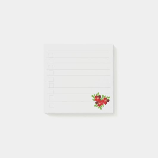 3 Red Flowers Post-it Notes (Voorkant)