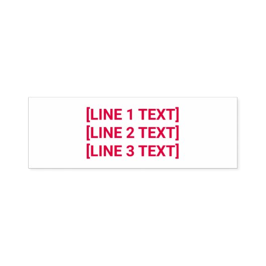 3 regels rode tekst aangepast zelfinktende stempel (Design)