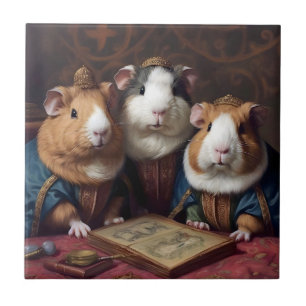 3 renaissance cavia's tegeltje