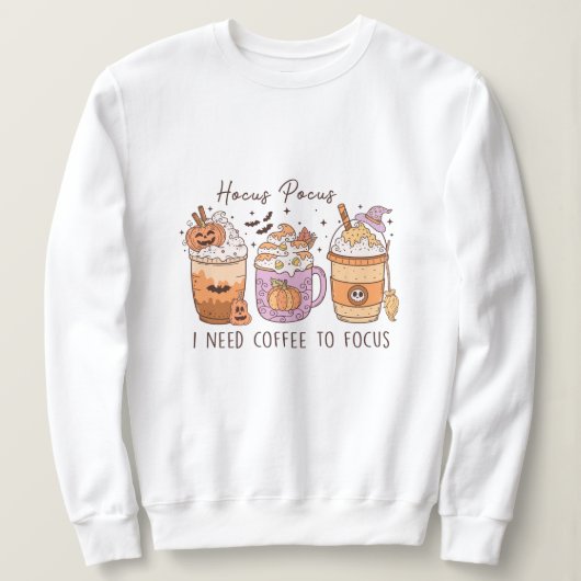 3 Retro Halloween Koffie, Hocus pocus Frappuccino Trui (Design voorkant)
