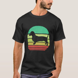 3 Retro Vintage Zonsondergang Doxie Dachshond Hond T-shirt