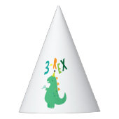 3-Rex 3rd Birthday party Dinosaur Pet Feesthoedjes (Voorkant)