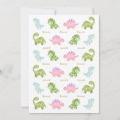 3-Rex Birthday Invitation, Dino 3rd Birthday Kaart (Achterkant)