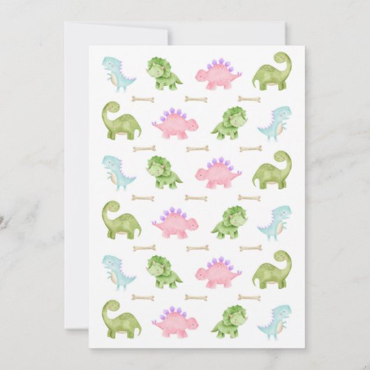 3-Rex Birthday Invitation, Dino 3rd Birthday Kaart (Achterkant)