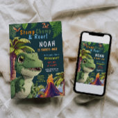 3 Rex Dinosaur 3e verjaardag uitnodiging