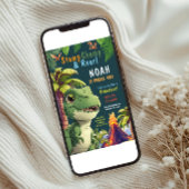 3 Rex Dinosaur 3e verjaardag uitnodiging