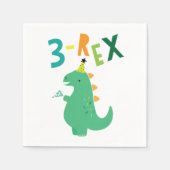 3-Rex Dinosaur 3e Verjaardagsfeest Servetten (Voorkant)