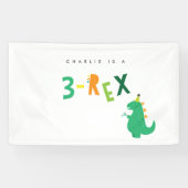3-Rex Dinosaur 3rd Birthday Party Banner (Horizontaal)
