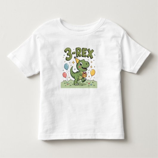 3-Rex Dinosaur 3rd Birthday Peuter T-shirt – Schat (Voorkant)