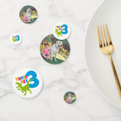 3 Rex Dinosaur Theme Third Birthday Foto Confetti (Groep)
