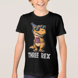 3 Rex Dinosaurus 3e Verjaardag Jongen Meisje Drie  Tri-Blend Shirt
