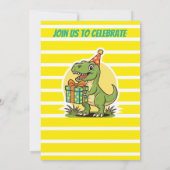 3-Rex Dinosaurus schattige Drie-Rex verjaardag Kaart (Achterkant)