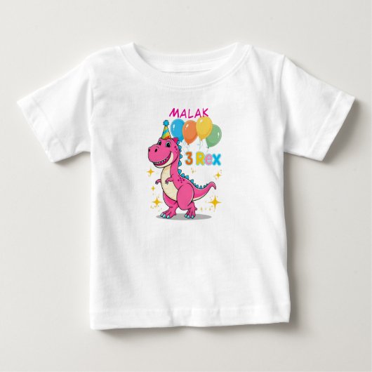 3 Rex Dinosaurus Verjaardag Viering Roze (Voorkant)