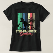 3 Rex-dochter Saurus Dinosaur-stapdochters T-shirt (Design voorkant)