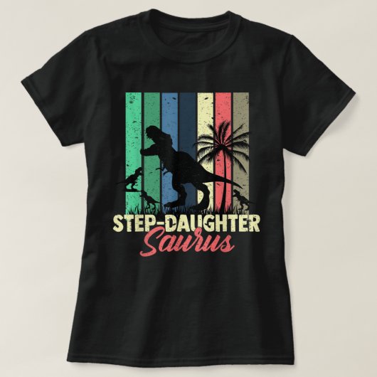 3 Rex-dochter Saurus Dinosaur-stapdochters T-shirt (Design voorkant)