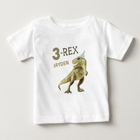 3-Rex Schattige Dinosaurus Drie Rex Verjaardagsfee (Voorkant)