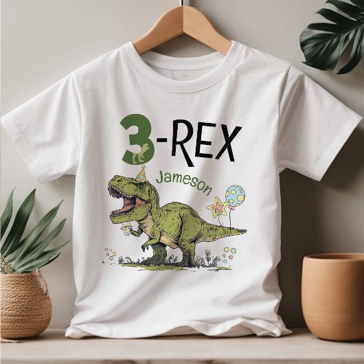 3-Rex Schattigee Dinosaurus Thema 3e Verjaardag Pa Kinder Shirts