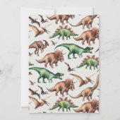 3-Rex Waterverf T-Rex & Dinosauriërs Kinderverjaar Kaart (Achterkant)