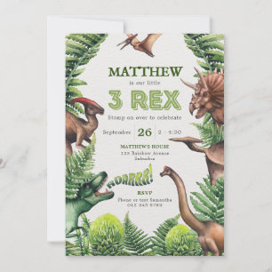 3-Rex Waterverf T-Rex & Dinosaurussen Kinderen Ver Kaart
