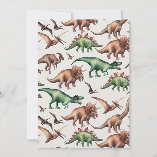 3-Rex Waterverf T-Rex & Dinosaurussen Kinderen Ver Kaart (Achterkant)