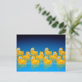 3 rijen rubbereenden briefkaart (Staand voorkant)