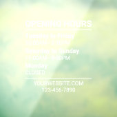 3 Rijen Winkel Openingstijden Bord Website Telefoo Raamsticker (Vel 3)