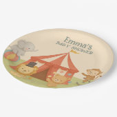 3 Ring Circus Baby Shower Papieren Bordje (Gekanteld)
