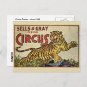 3 Ring Circus - circa 1930 in nood Briefkaart (Voorkant / Achterkant)