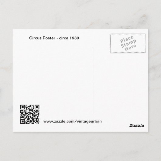 3 Ring Circus - circa 1930 in nood Briefkaart (Achterkant)