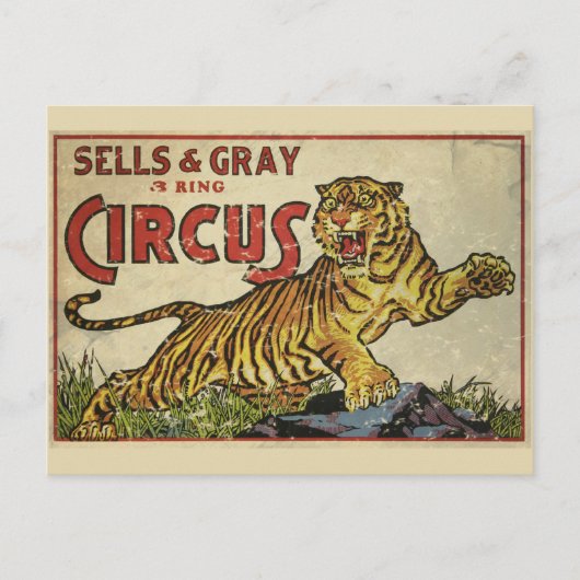 3 Ring Circus - circa 1930 in nood Briefkaart (Voorkant)