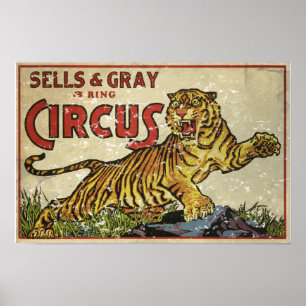 3 Ring Circus - circa 1930 in nood Poster