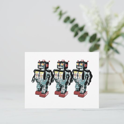 3 Robots Briefkaart (Staand voorkant)