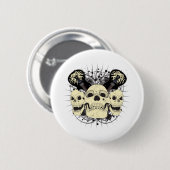 3 Rock n Roll Skulls Ronde Button 5,7 Cm (Voorkant /achterkant)