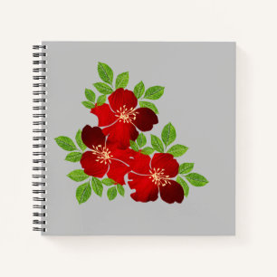 3 Rode Bloemen Notitieboek