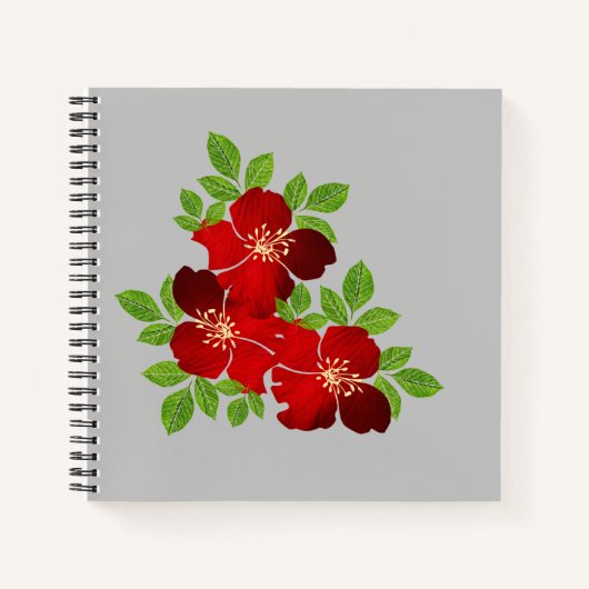 3 Rode Bloemen Notitieboek (Voorkant)