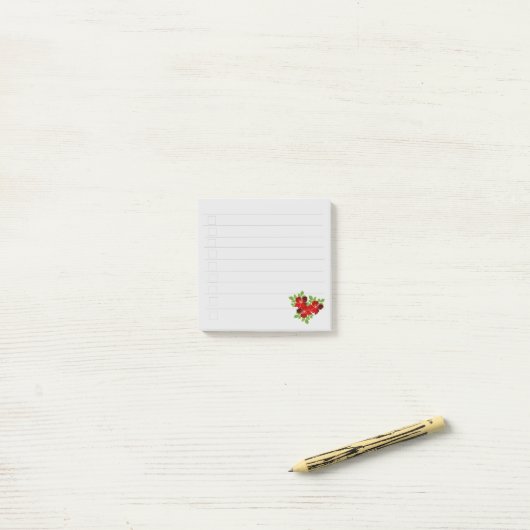 3 Rode Bloemen Post-it Notities Post-it® Notes (Op bureau)