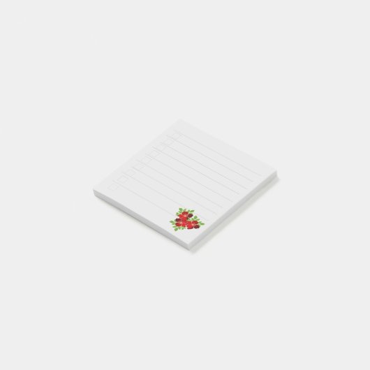 3 Rode Bloemen Post-it Notities Post-it® Notes (Schuin)