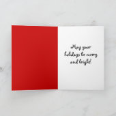 3 Rode boog kippen op krans Christmas Kaart (Binnen)