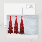 3 rode kerstbomen feestdagenkaart (Voorkant / Achterkant)