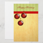 3 Rode Ornamenten Briefpapier (Voorkant / Achterkant)