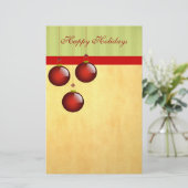 3 Rode Ornamenten Briefpapier (Staand voorkant)