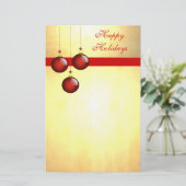 3 Rode Ornamenten Briefpapier (Staand voorkant)