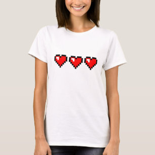 3 Rode Pixel Hearts T-shirt