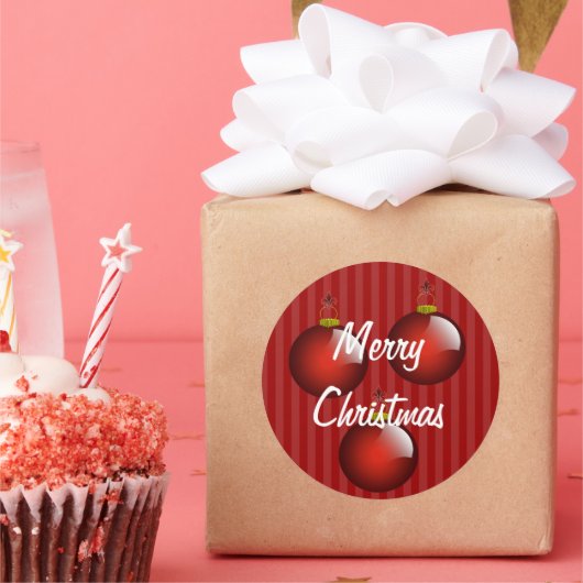 3 Rode sierestickers Ronde Sticker (Feest)