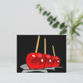 3 Rode Snoepjes appels Briefkaart (Staand voorkant)