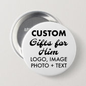 3" Ronde Button Pin Badge Custom Gifts voor Hem (Voorkant /achterkant)