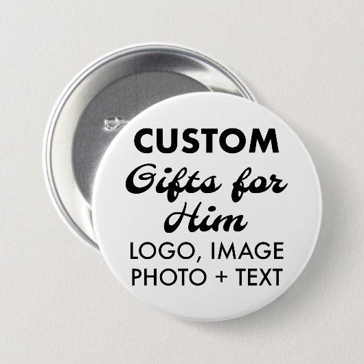 3" Ronde Button Pin Badge Custom Gifts voor Hem (Voorkant /achterkant)