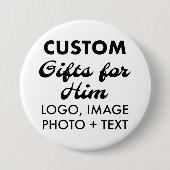 3" Ronde Button Pin Badge Custom Gifts voor Hem (Voorkant)