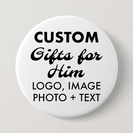 3" Ronde Button Pin Badge Custom Gifts voor Hem (Voorkant)